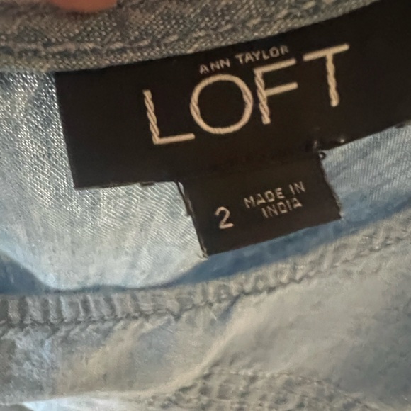 LOFT Blue Short Sleeve Romper - Picture 3 of 3